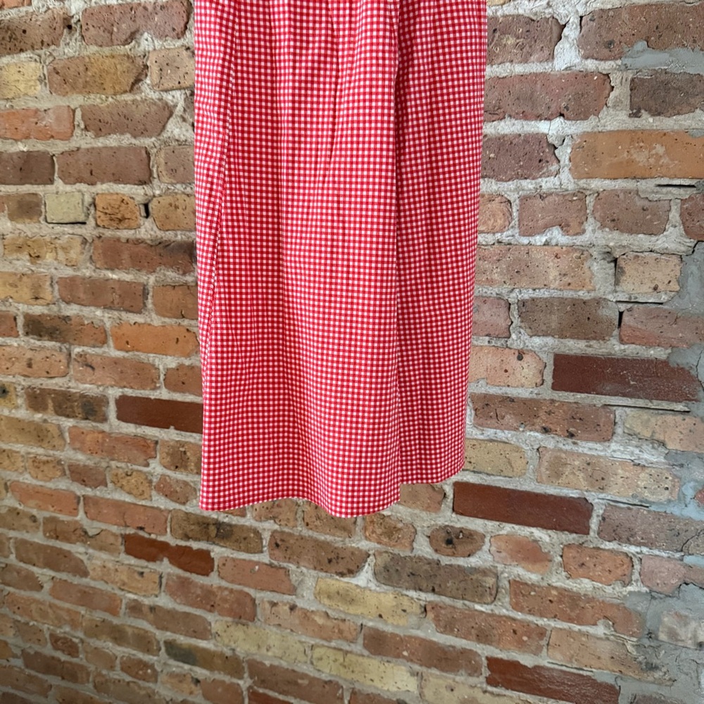 Abercrombie & Fitch Strapless Pink Gingham Midi Dress - Picture 4 of 6